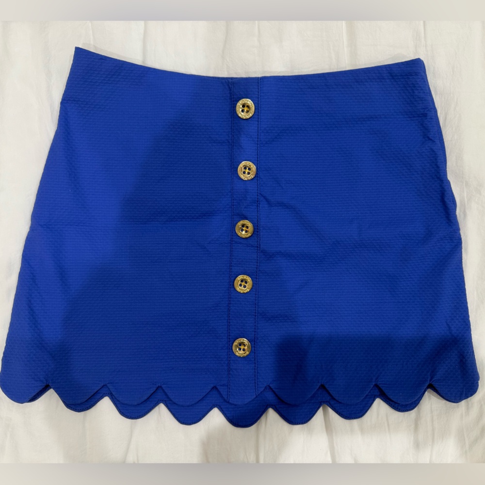 Lilly Pulitzer Blue Button-Front Skirt